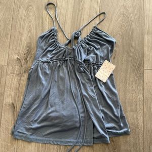 Free People denim grey top